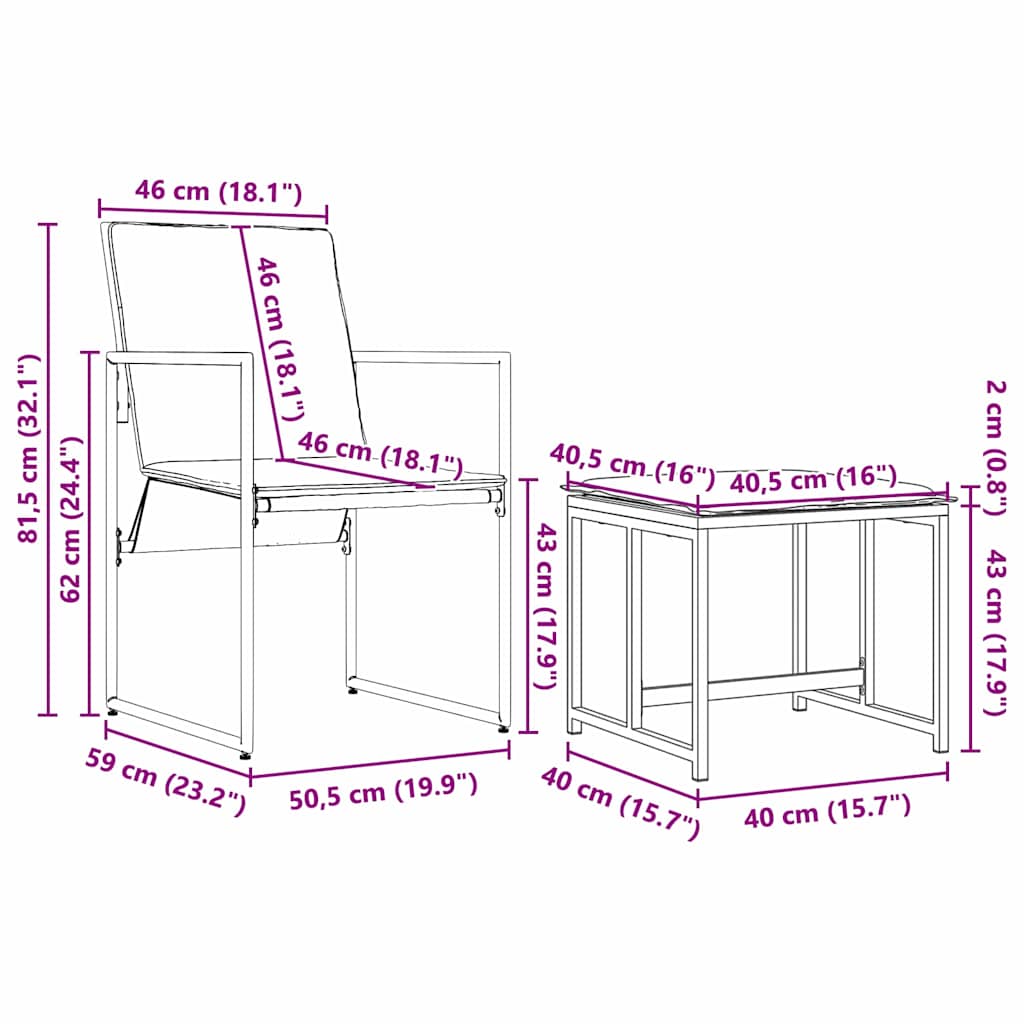 Conjunto de Comedor de Jardín 11 pcs Negro Acero