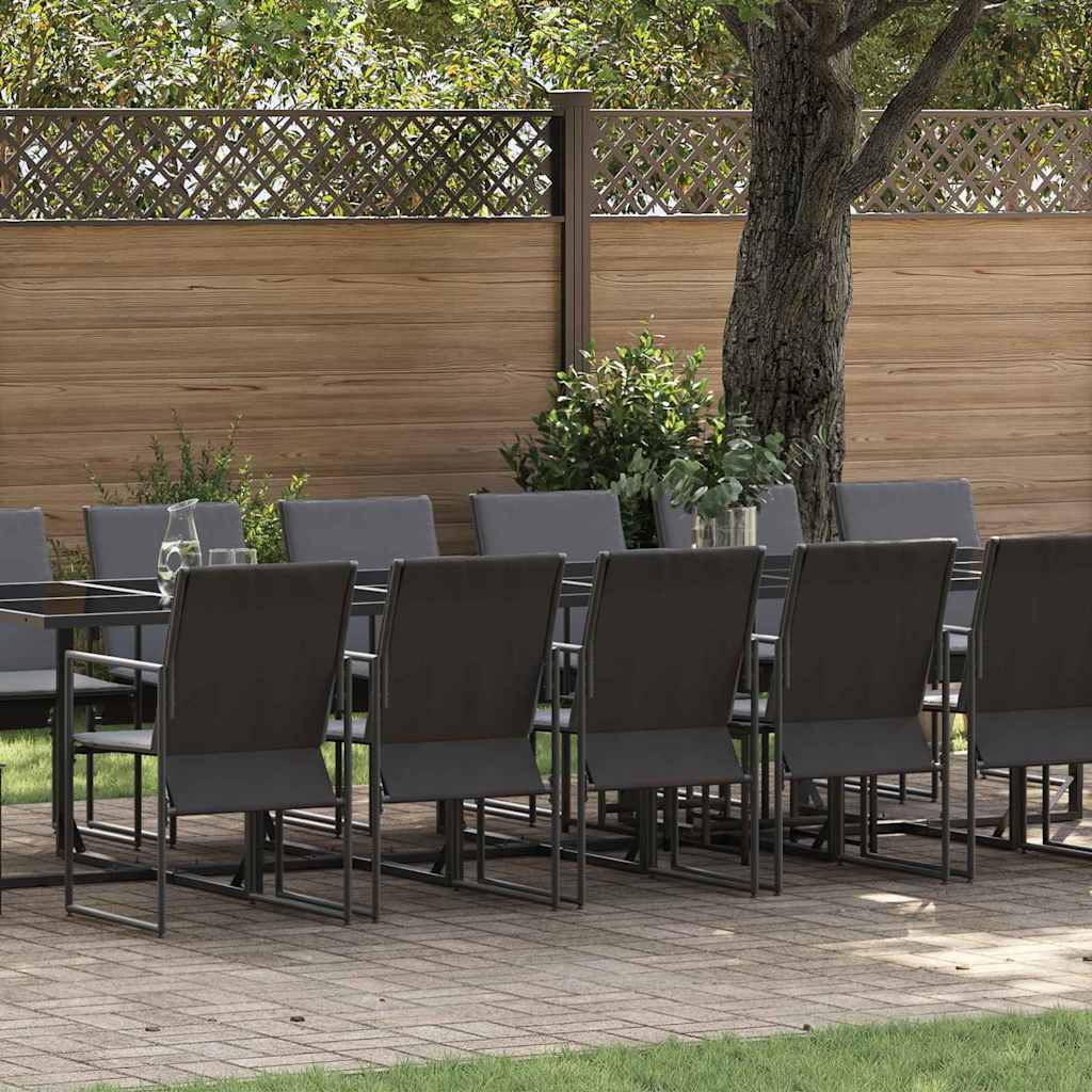 Conjunto de Refeição de Jardim 11 peças Preto Aço