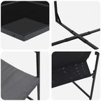 Conjunto de Comedor de Jardín 11 pcs Negro Acero