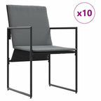 Conjunto de Comedor de Jardín 11 pcs Negro Acero