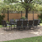 Conjunto de Comedor de Jardín 11 pcs Negro Acero