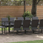 Conjunto de Comedor de Jardín 11 pcs Negro Acero