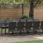 Conjunto de Comedor de Jardín 11 pcs Negro Acero