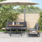 Conjunto de Comedor de Jardín 3 pcs Antracita