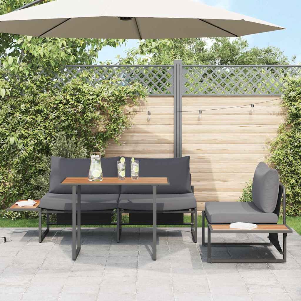 Conjunto de Comedor de Jardín 3 pcs Antracita