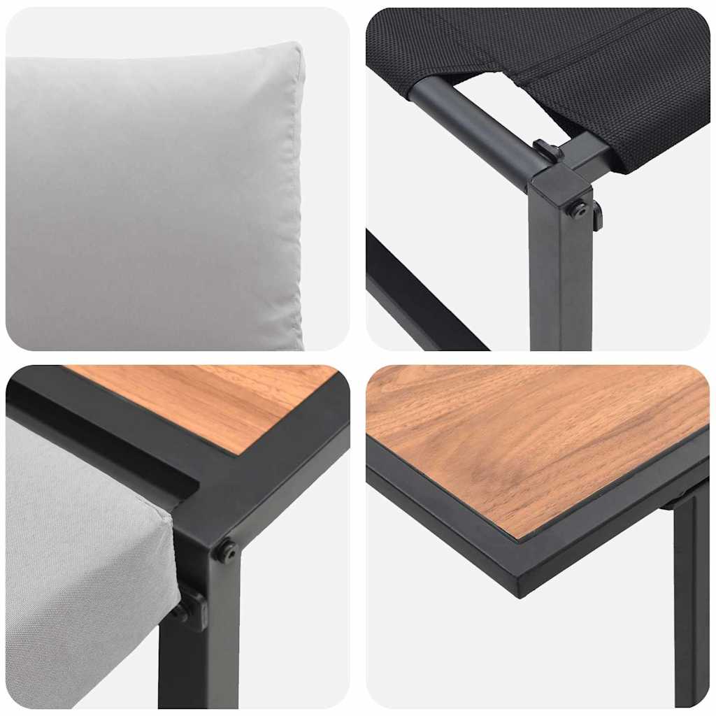 Conjunto de Comedor de Jardín 3 pcs Gris Claro Acero