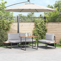 Conjunto de Comedor de Jardín 3 pcs Gris Claro Acero