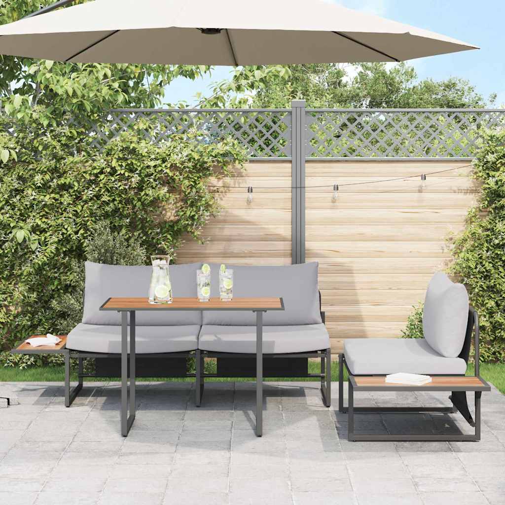 Conjunto de Comedor de Jardín 3 pcs Gris Claro Acero