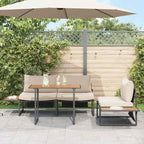 Conjunto de Comedor de Jardín 3 pcs Taupé Acero