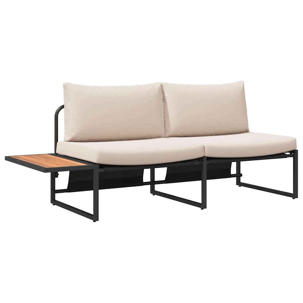 Conjunto de Comedor de Jardín 3 pcs Taupé Acero