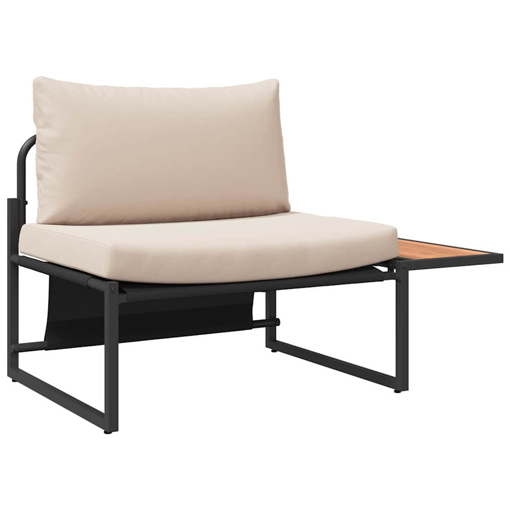 Conjunto de Comedor de Jardín 3 pcs Taupé Acero