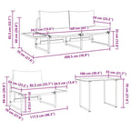Conjunto de Comedor de Jardín 3 pcs Taupé Acero