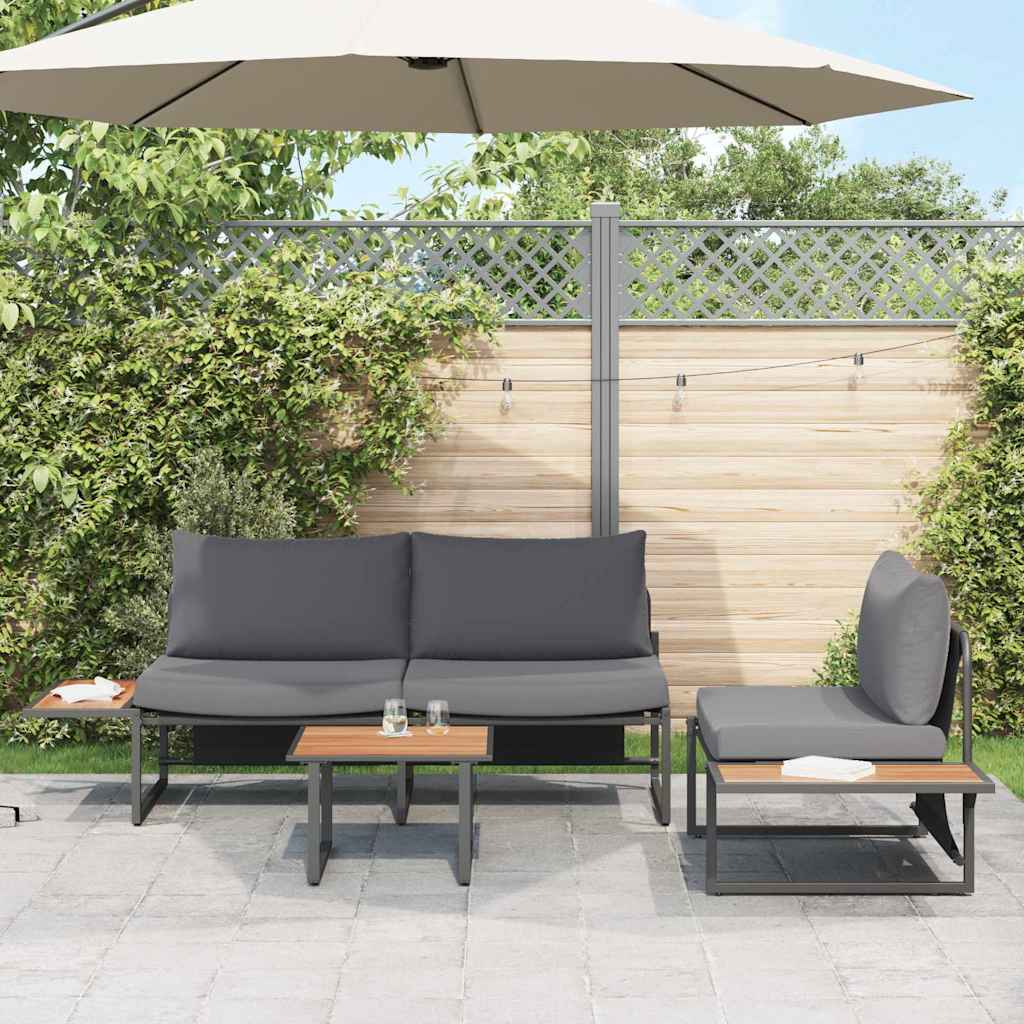 Conjunto de Comedor de Jardín 3 pcs Antracita