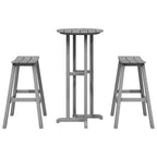 Juego de Bar en el Jardín 3 pcs Gris Claro HDPE