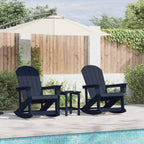 Conjunto de Sofás de Jardín 3 pcs Azul marino HDPE