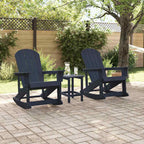 Conjunto de Sofás de Jardín 3 pcs Azul marino HDPE