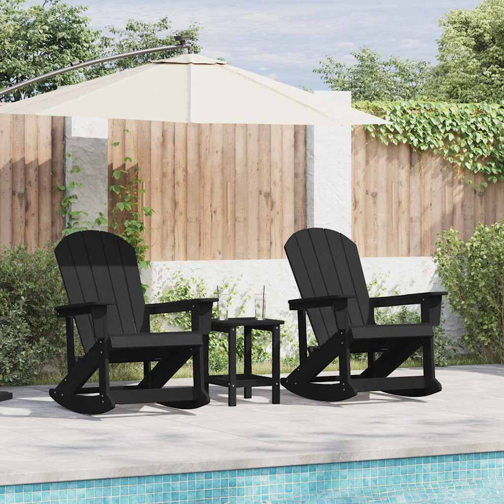 Conjunto de Sofás de Jardín 3 pcs Azul marino HDPE