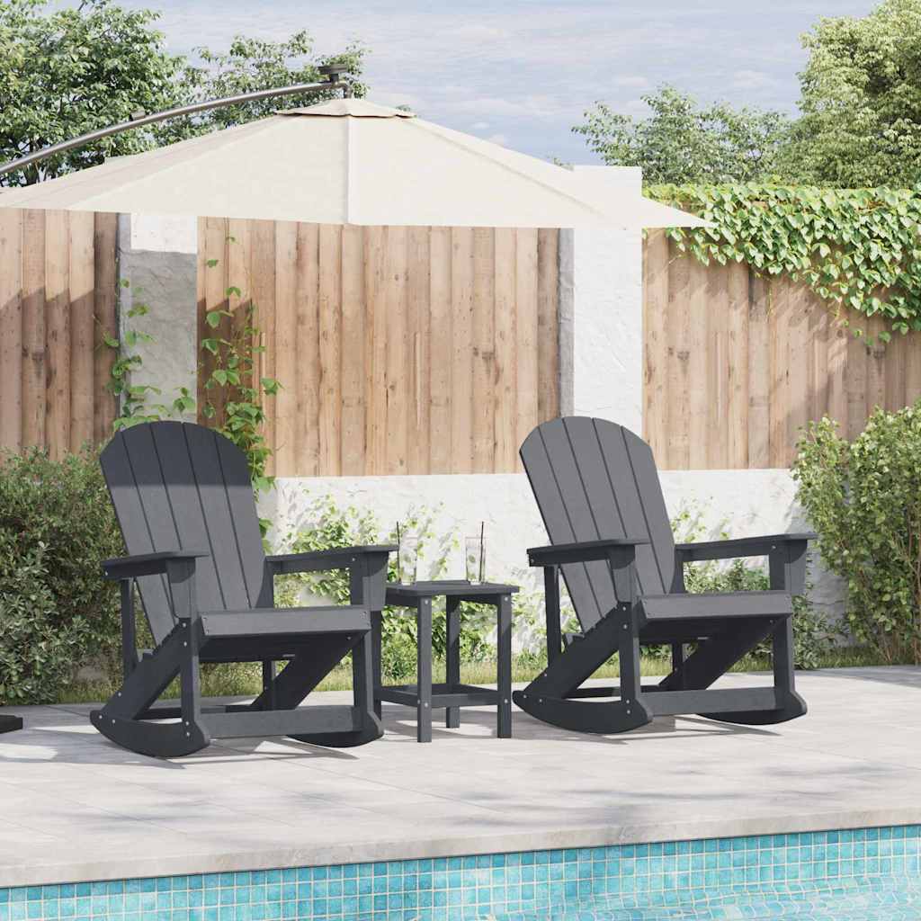 Conjunto de Sofás de Jardín 3 pcs Azul marino HDPE