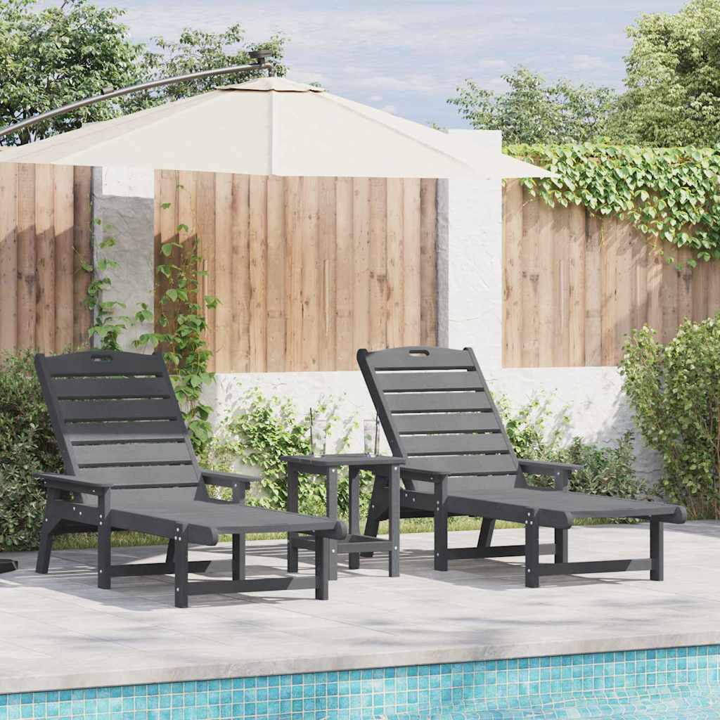 Tumbona 2 pcs 195,5 x 53 x 98,5 cm Polietileno