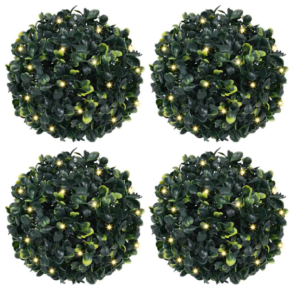 Bolas de boj artificial con luces LED 2 unidades 20 cm
