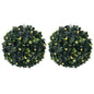 Bolas de boj artificial con luces LED 2 unidades 20 cm