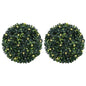 Bolas de boj artificial con luces LED 2 unidades 20 cm
