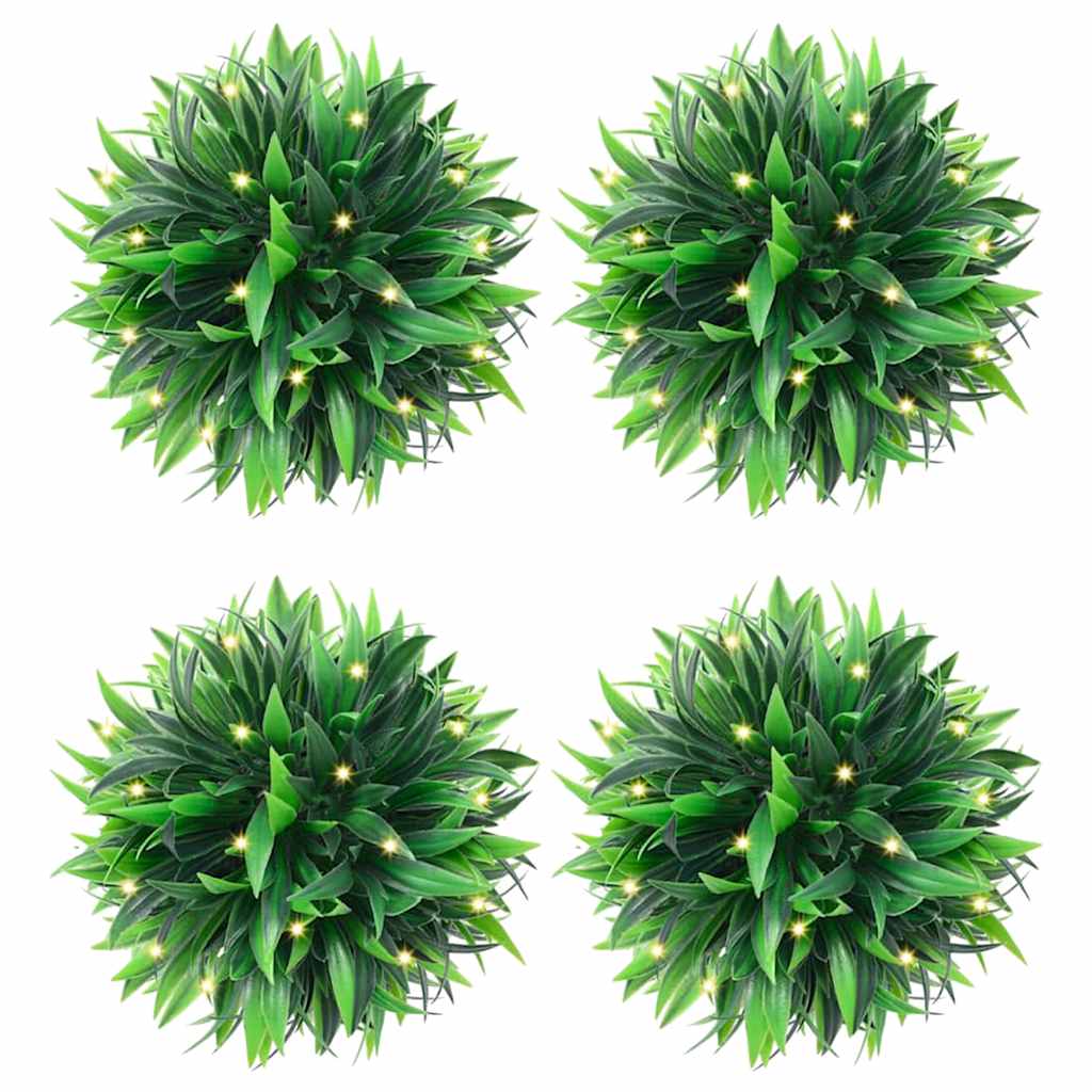 Bolas de boj artificial con luces LED 2 unidades 20 cm