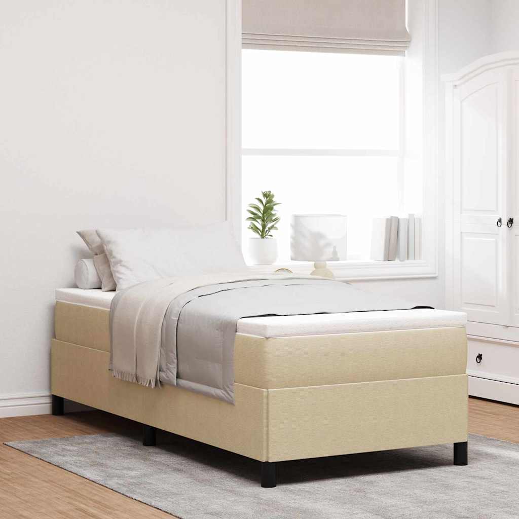 Cama tipo Box Spring Azul 100 x 200 cm Tecido de Corduroy