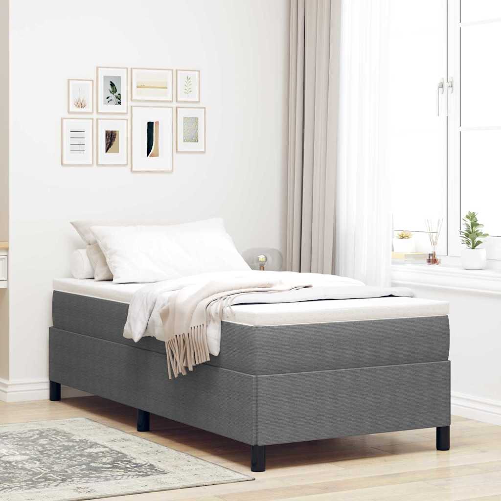 Cama tipo Box Spring Azul 100 x 200 cm Tecido de Corduroy