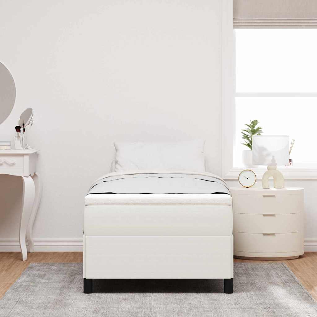 Cama tipo Box Spring Azul 100 x 200 cm Tecido de Corduroy