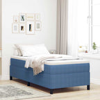 Cama tipo Box Spring Azul 100 x 200 cm Tecido de Corduroy
