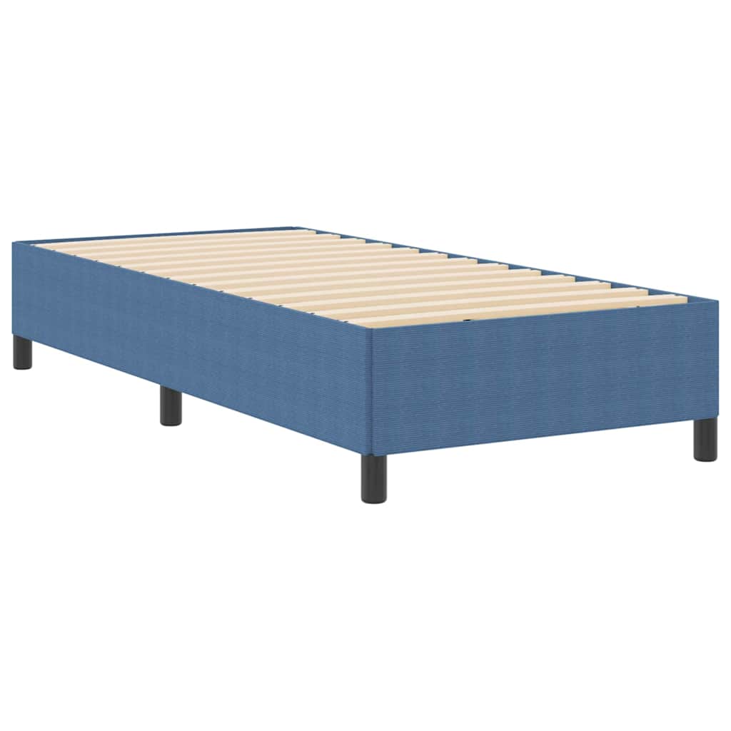Cama tipo Box Spring Azul 100 x 200 cm Tecido de Corduroy