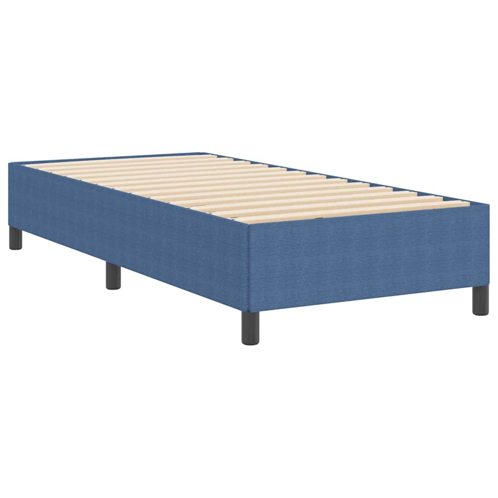 Cama tipo Box Spring Azul 100 x 200 cm Tecido de Corduroy