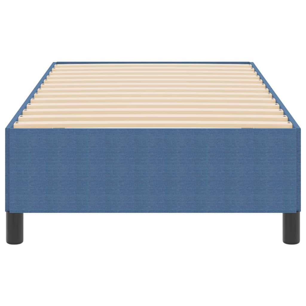 Cama tipo Box Spring Azul 100 x 200 cm Tecido de Corduroy