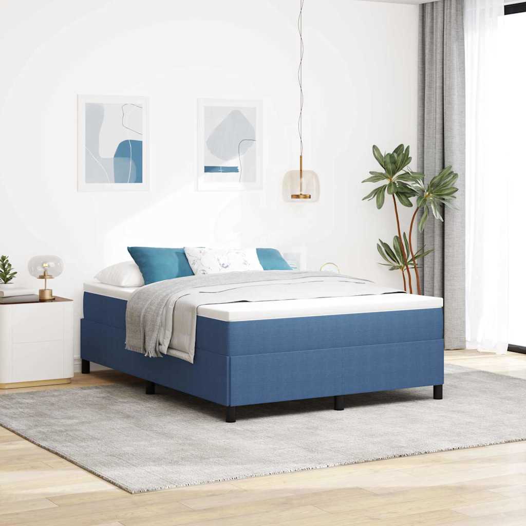 Cama tipo Box Spring Azul 100 x 200 cm Tecido de Corduroy