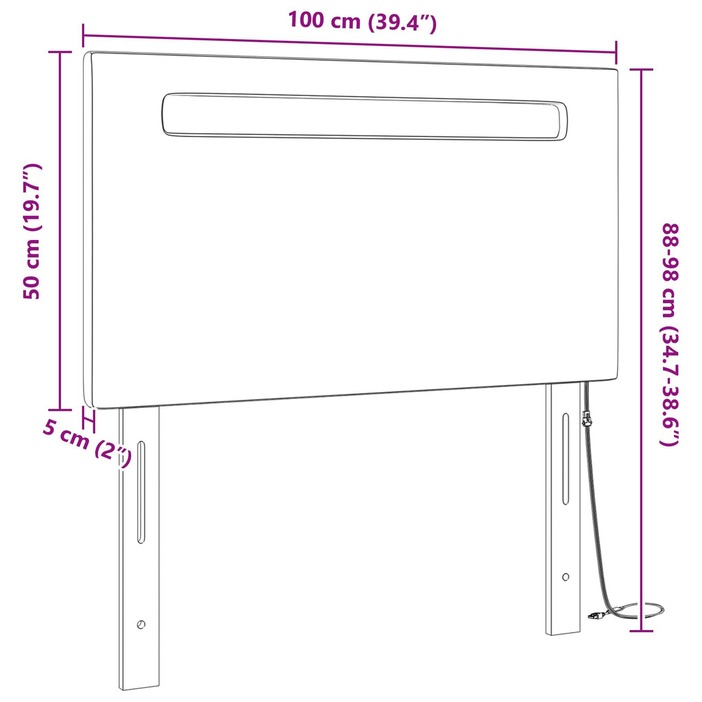 Cabecero LED 100 cm Cuero sintético