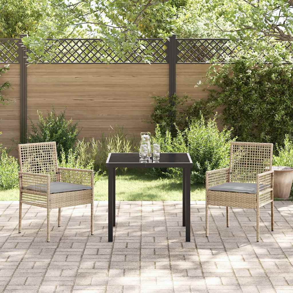 Silla de Jardín 2 pcs Beige 55 x 53 x 85 cm ratán sintético