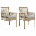 Silla de Jardín 2 pcs Beige 55 x 53 x 85 cm ratán sintético