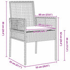 Silla de Jardín 2 pcs Beige 55 x 53 x 85 cm ratán sintético