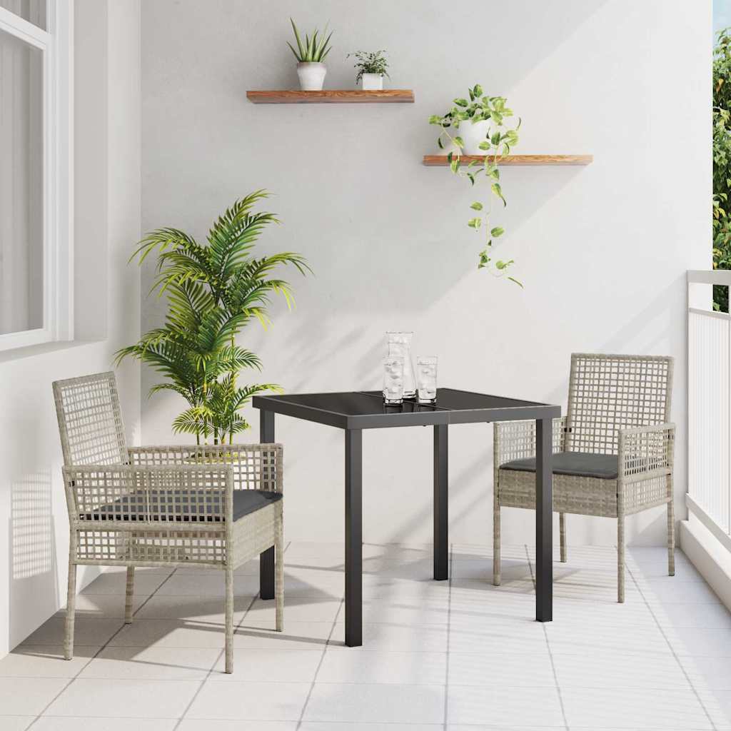 Silla de Jardín 2 pcs Beige 55 x 53 x 85 cm ratán sintético