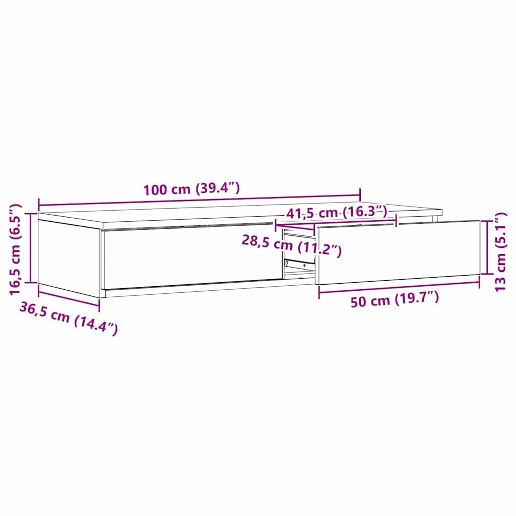 Cajones de cama 100 x 36,5 x 16,5 cm Madera de ingeniería
