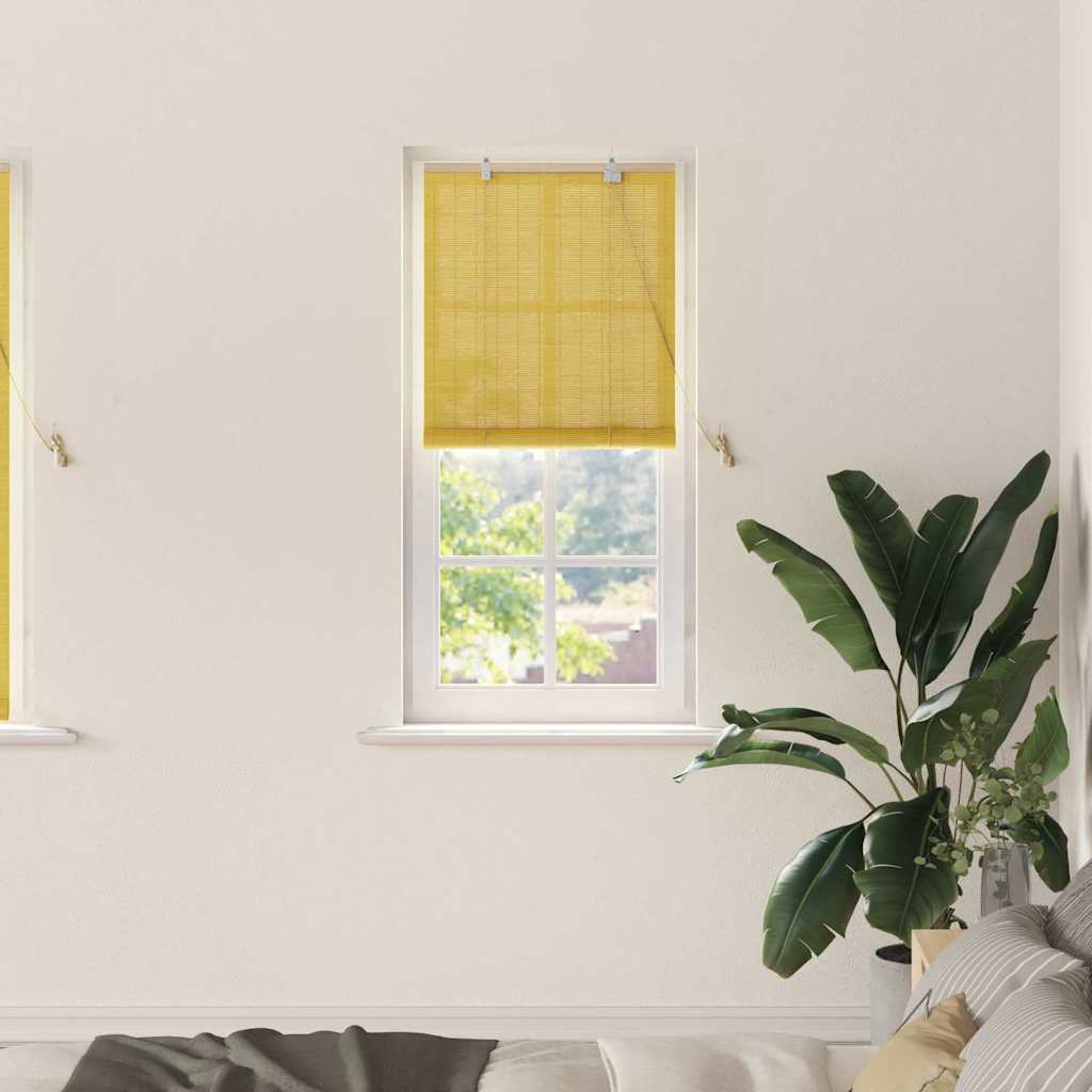 Estor enrollable Amarillo 100 x 160 cm Bambú