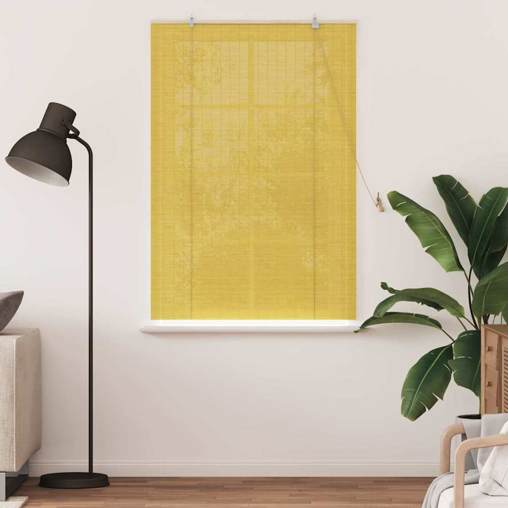 Estor enrollable Amarillo 100 x 160 cm Bambú
