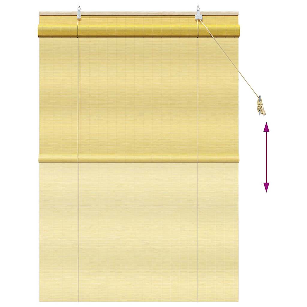 Estor enrollable Amarillo 100 x 160 cm Bambú