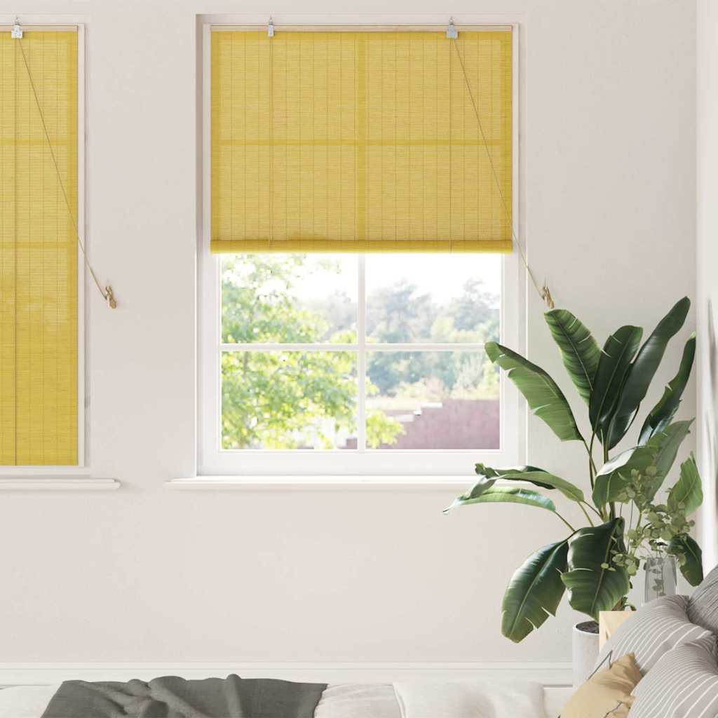 Estor enrollable Amarillo 100 x 160 cm Bambú