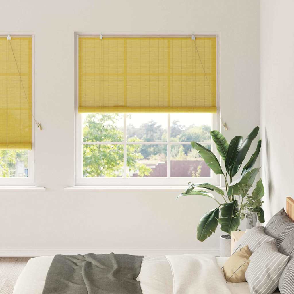 Estor enrollable Amarillo 100 x 160 cm Bambú