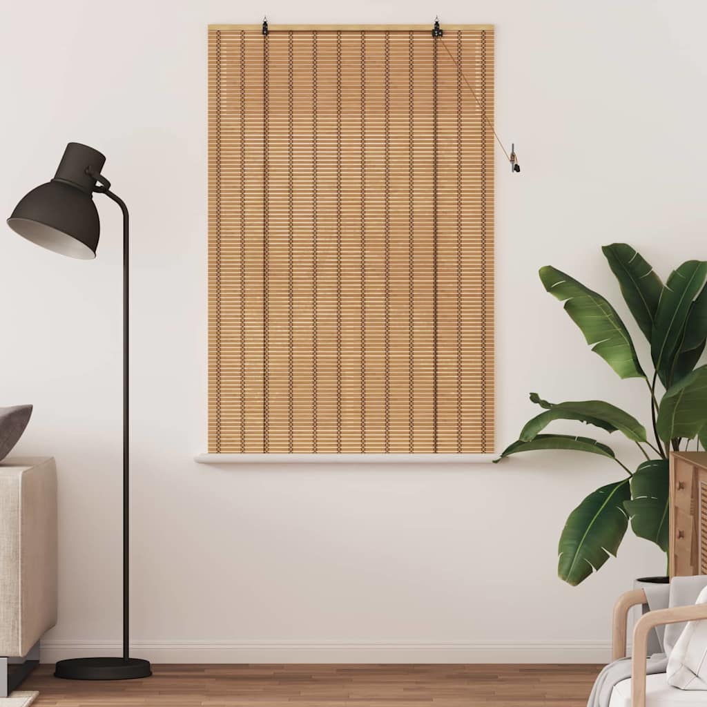 Estor enrollable con cortinas Naturaleza 100 x 160 cm Bambú