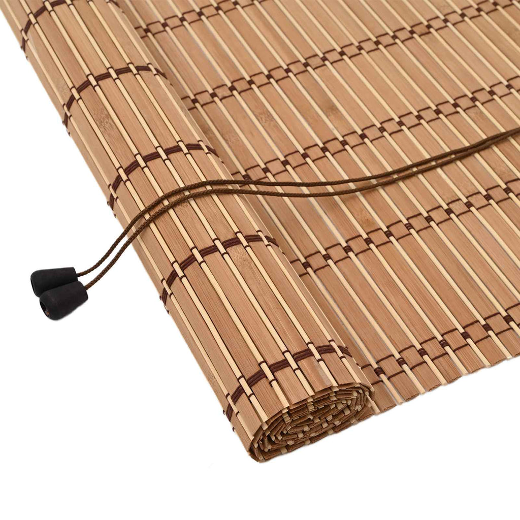 Estor enrollable con cortinas Naturaleza 100 x 160 cm Bambú