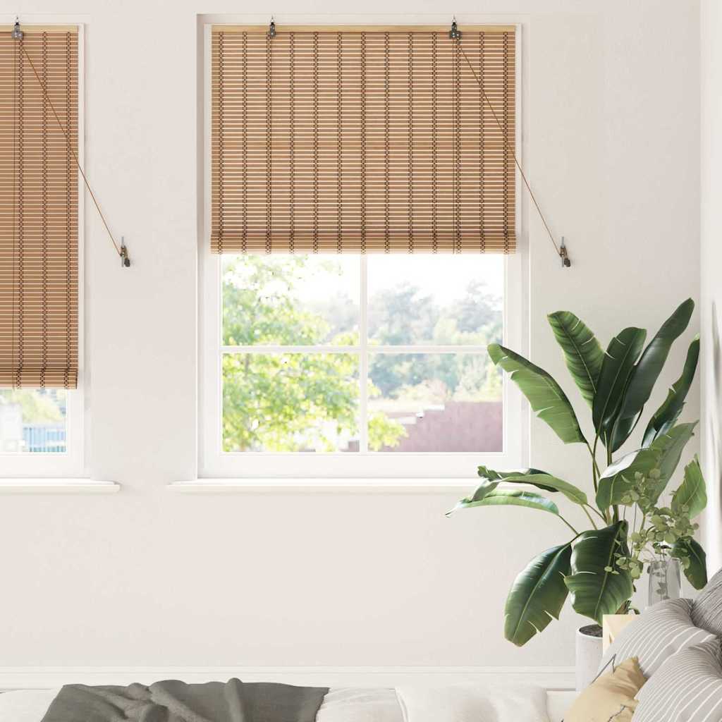 Estor enrollable con cortinas Naturaleza 100 x 160 cm Bambú