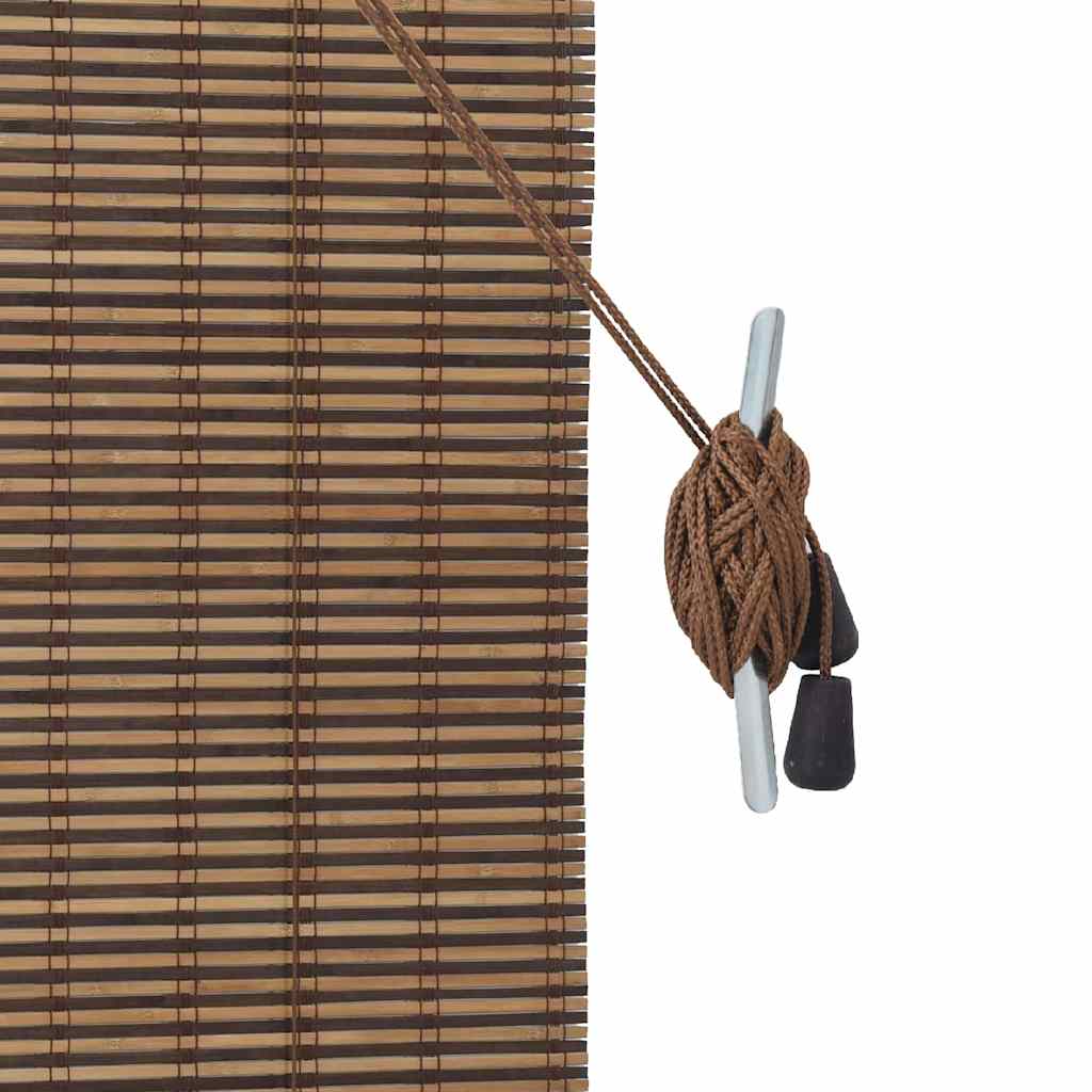 Estor enrollable con cortinas Manual Marrón 100 x 160 cm Bambú